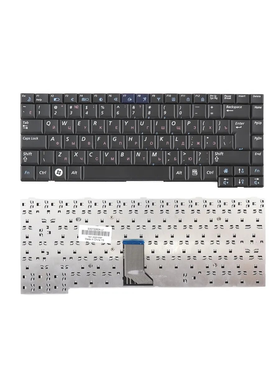 Клавиатура для ноутбука Samsung R60, R70, R510 черная