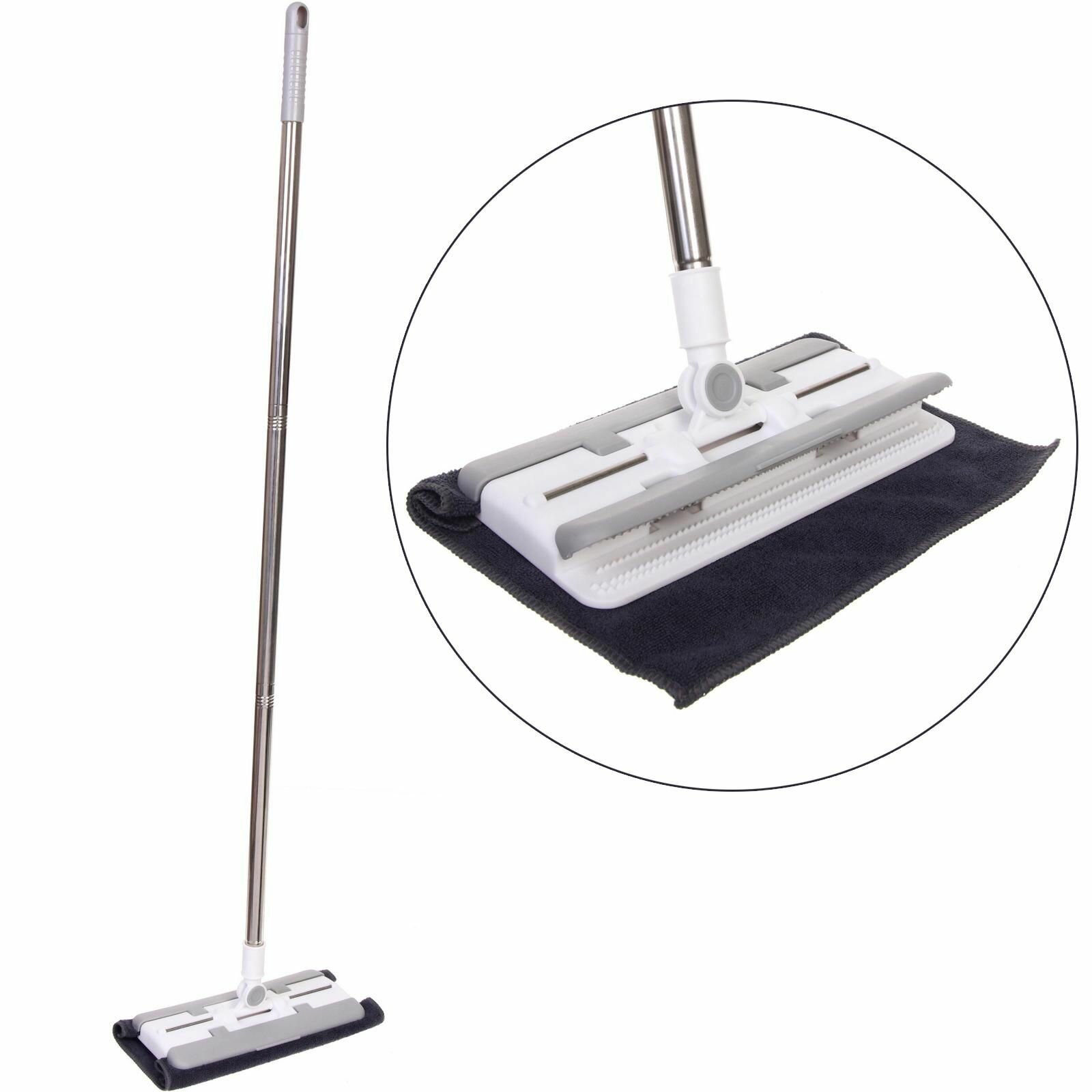 Швабра КНР зажимная ручка 110 см, в комплекте 2 салфетки