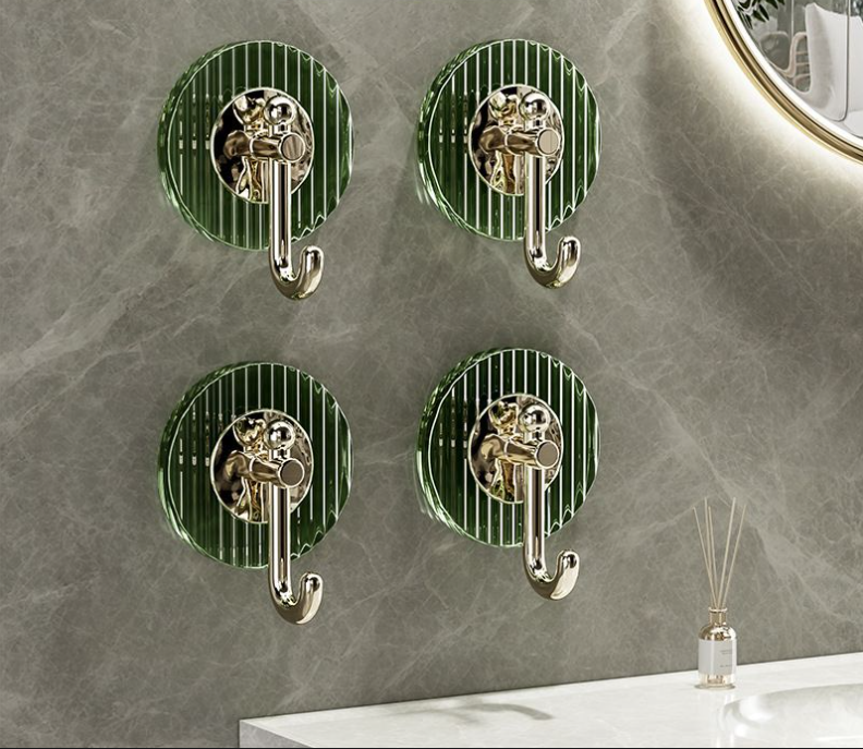 Самоклеящиеся декоративные крючки для стен, золотистые, набор 4 шт