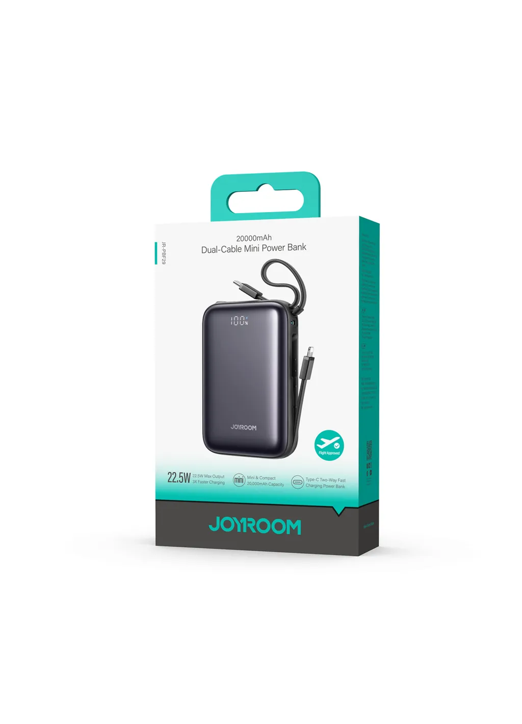 Портативный аккумулятор Joyroom PBF29 JR-PBF29, 20000mAh, быстрая зарядка 22.5W, дисплей