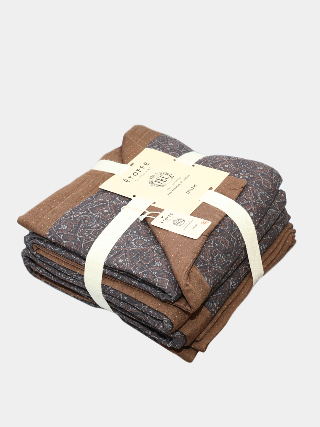 Одеяло, осенняя, двухсторонняя,"ÉTOFFE", 100% хлопок, односпальный, размер 150×200см