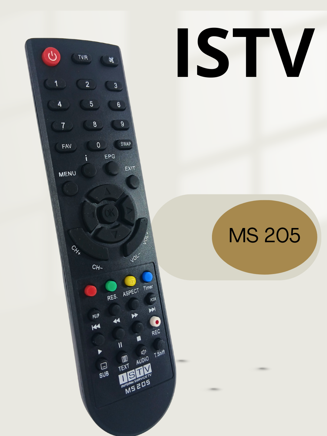 Пульт дистанционного управления ISTV MS 205, кнопки для каналов, громкости и мультимедиа