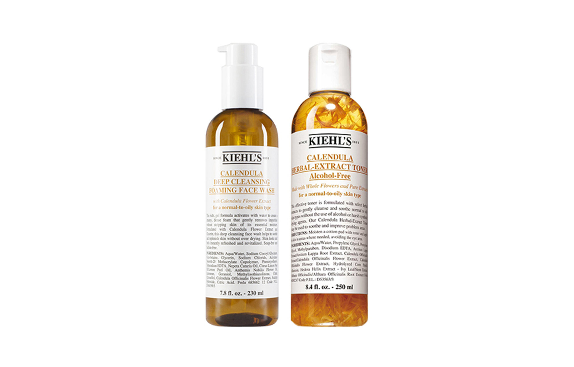 Наборы для ухода за кожей унисекс Kiehl's Calendula, Toner 250ml + Cleansing Gel 230ml