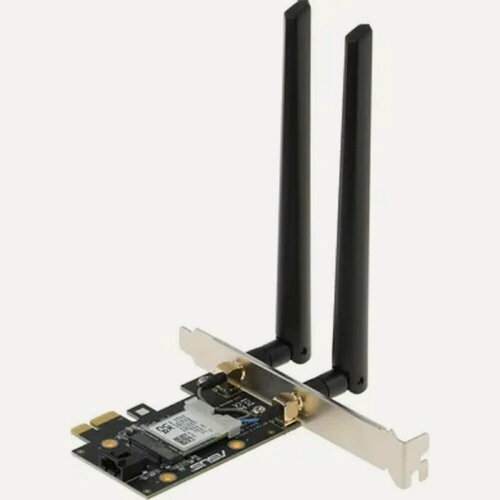 Изображение товара Asus Сетевое оборудование PCE - AX1800 Сетевой адаптер WiFi 6 Bluetooth 5.2 1201Mbps+574Mbps 5GHz 2.4GHz PCI Express 90IG07A0 - MO0B00