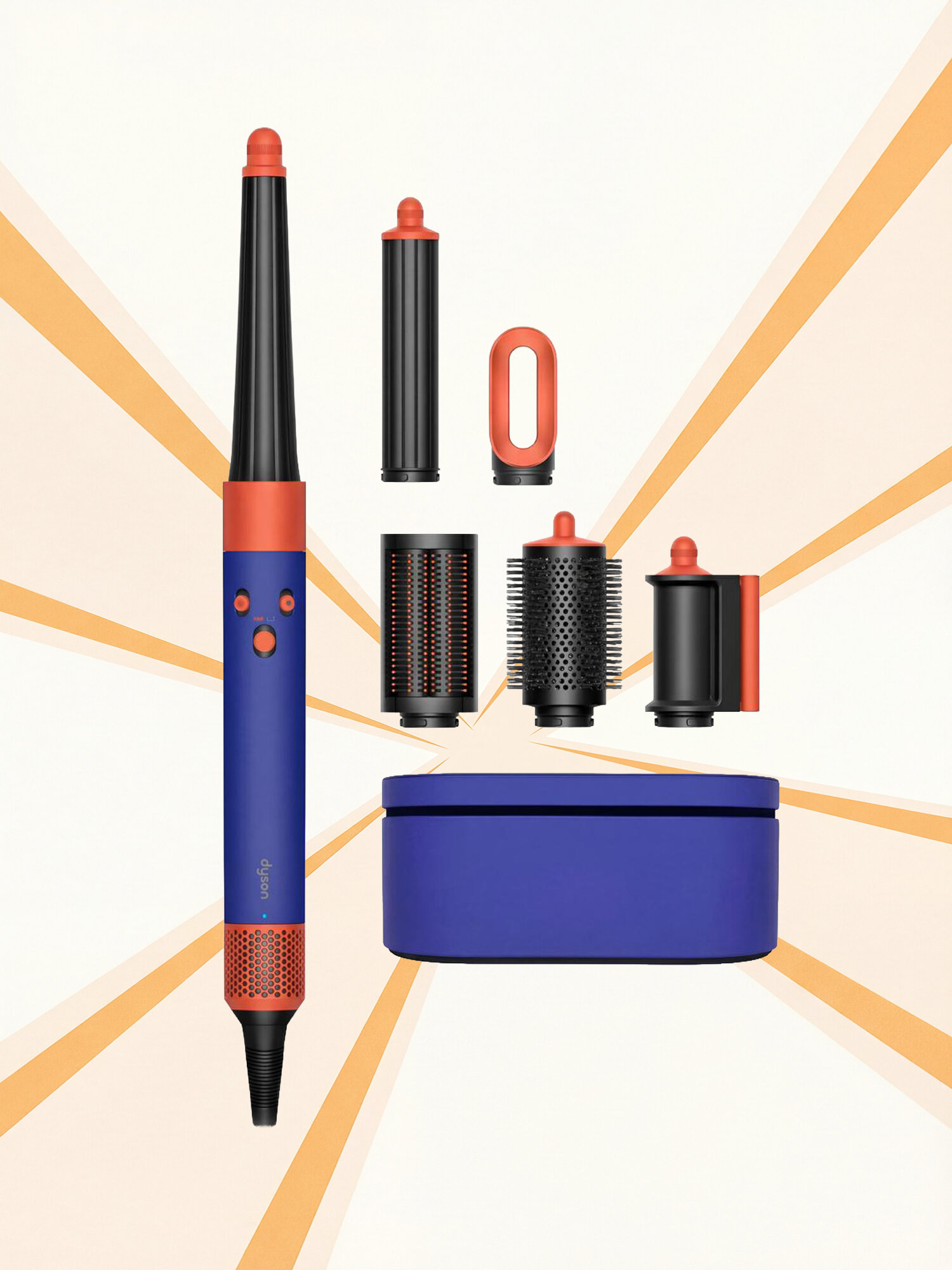 Dyson Airwrap i. d.™ Straight+Wavy мультистайлер и фен, Bluetooth, приложение MyDyson, Vinca Blue/Topaz