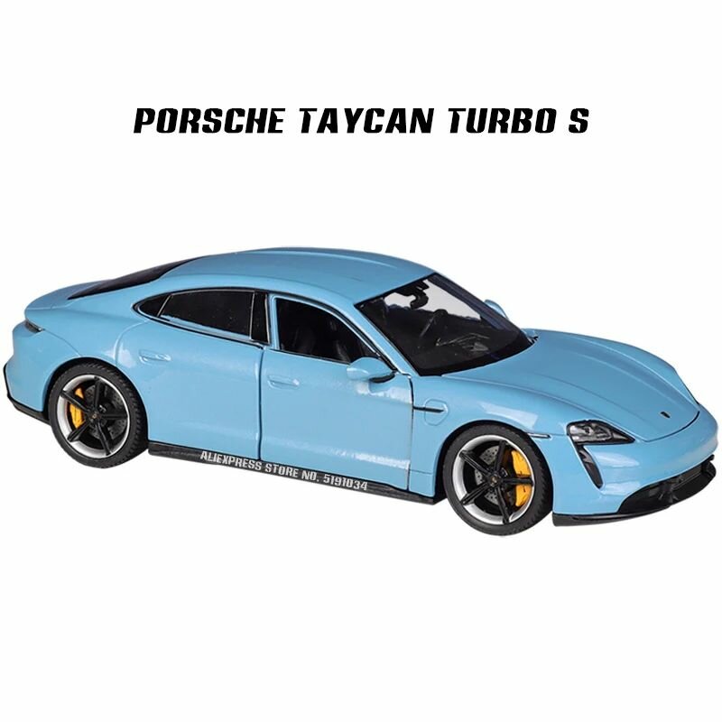 Welly 1:24 Porsche Taycan Turbo SКоллекционная модель автомобиля из сплава Высокоточное детальное воспроизведение