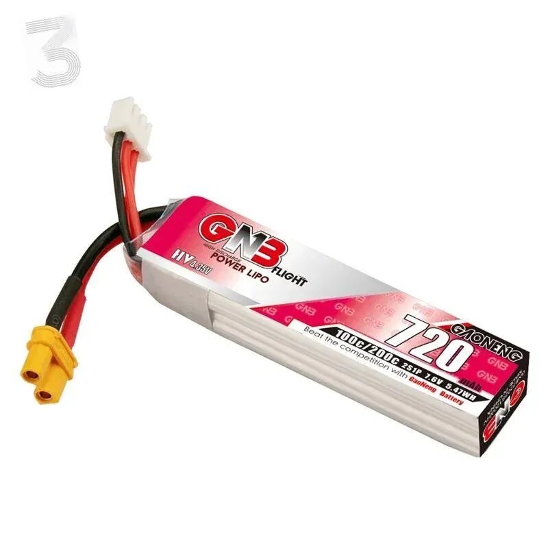 1-10 штук GAONENG GNB 2S HV литиевая батарея 720mAh 7.6V 100C / 200C XT30U-F ШтекерXL
