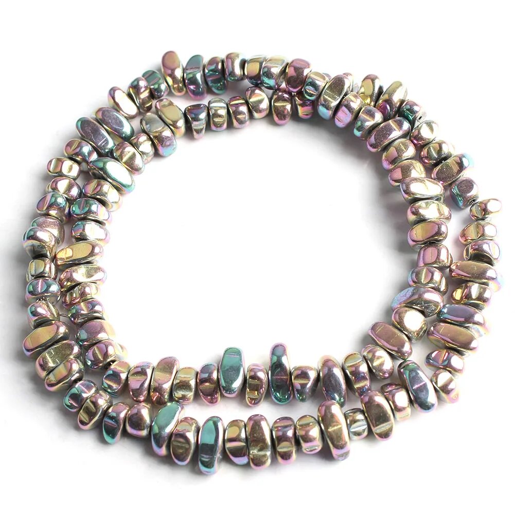 Браслет из гематита с позолотой, multicolor 01, 15 дюймов