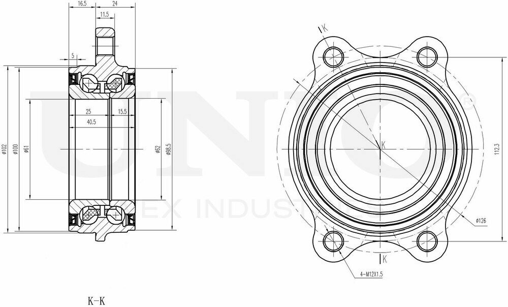 Ступица передняя=задняя UNIO HUB-20011 Audi A6 IV 10-, A4 IV 07-, Q5 08- c ABS