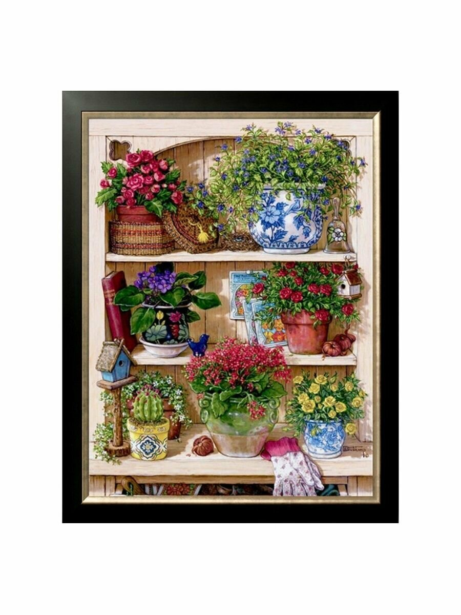 Nнтернет наборов для вышивания Amishop Искусство выращивания бонсай DIY, 240 x 320 стежка, 34 x 45 см, 60 цветов, 18CT Aida