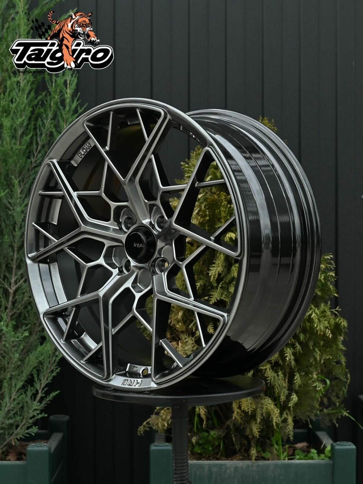 Taigiro Топ дизайн Колесный диск Литой 17х7.5 PCD4*100 ET42 D73.1 Темный хром