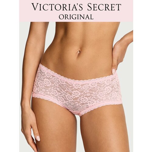 фото Трусы victoria's secret lace low-rise boyshort, размер s, розовый
