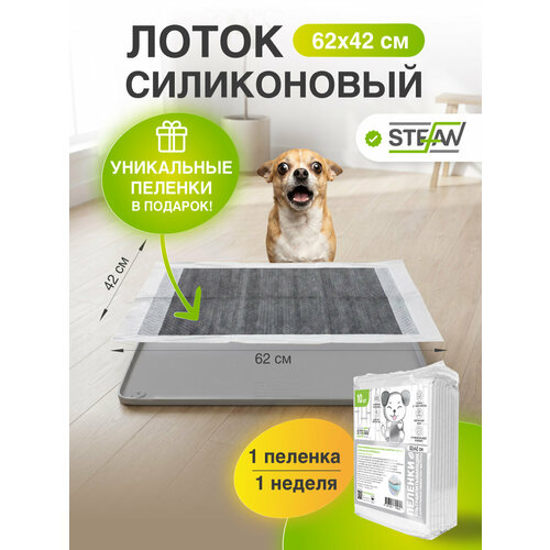 фото Лоток для собак 42х62 stefan (штефан), с пеленками для собак