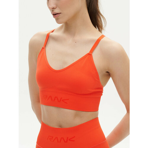 фото Топ спортивный rank seamless bra low, размер m, ярко-оранжевый