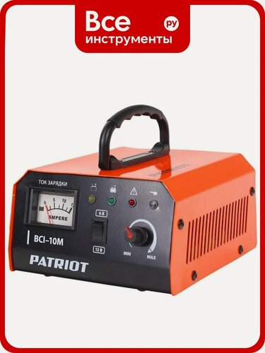 Изображение товара Зарядное устройство Patriot BCI-10M для зарядки автомобильных аккумуляторов компактного размера