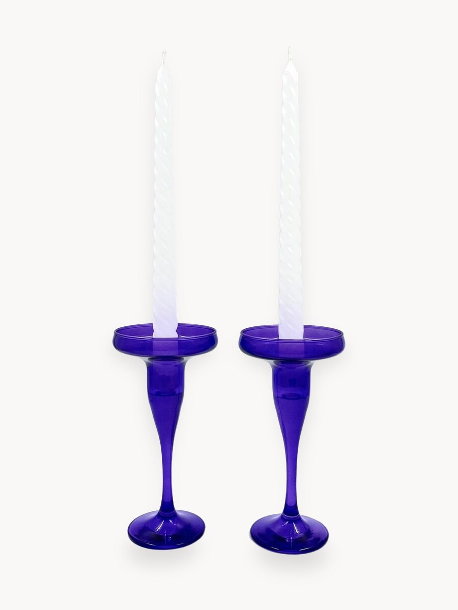 Набор подсвечников Pasabahce 44021, стекло, фиолетовый, настольный, 17х8,2х2,5см