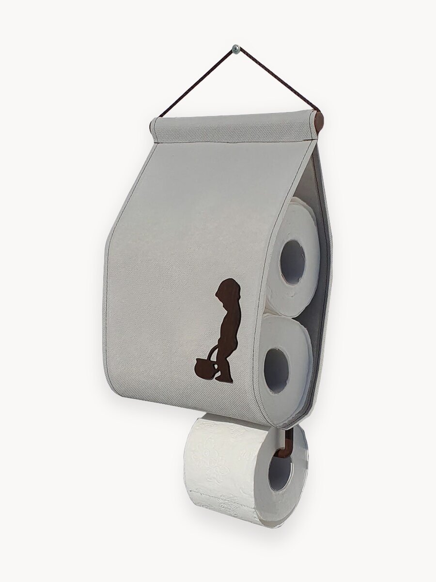 Универсальеый свиток Органайзер для туалетной бумаги "WC - комфорт" серый,