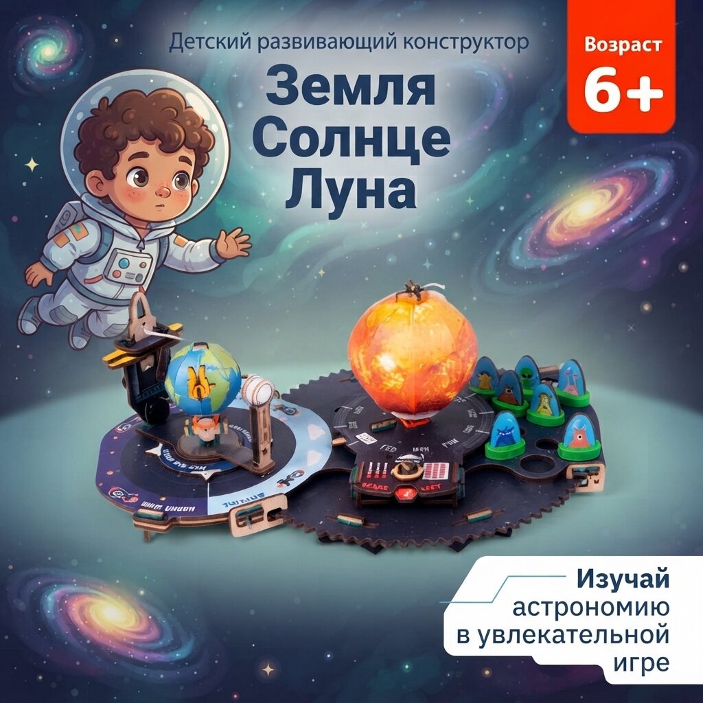 Деревянный конструктор Smartivity SMRT1184 Земля, Солнце, Луна