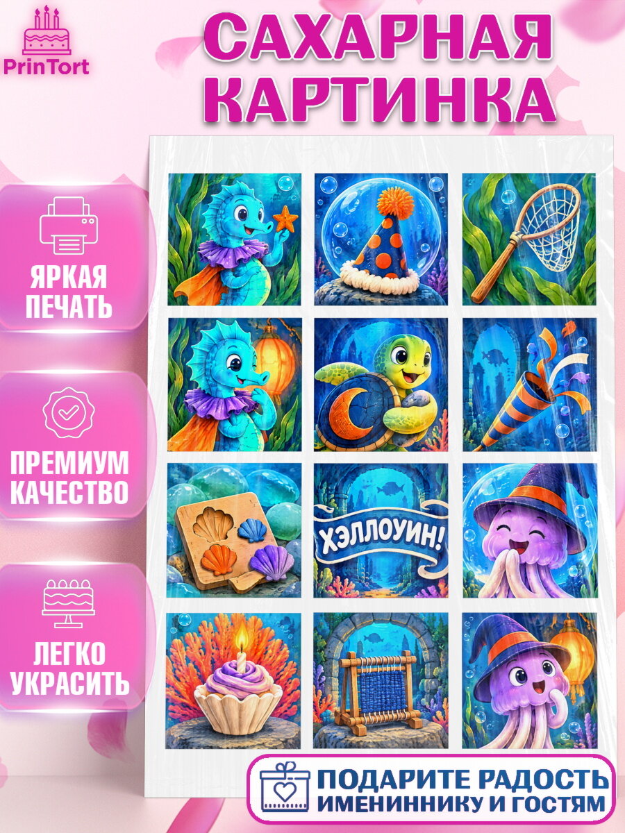 Сахарная картинка на торт Хэллоуин ребёнку