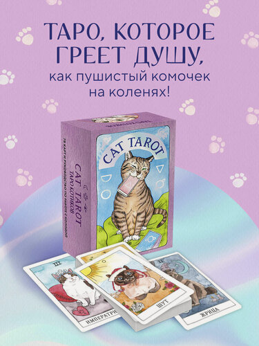 Изображение товара Линн Котт М. Cat Tarot. Таро Котиков (78 карт и руководство в подарочном футляре)