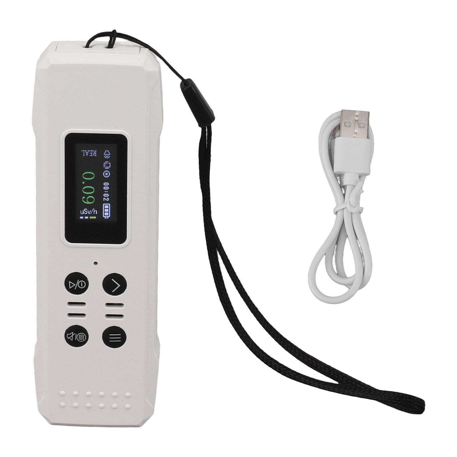 Digital Nuclear Radiation Detector Beta Gamma X Ray 400mah USB Type C Monitor White