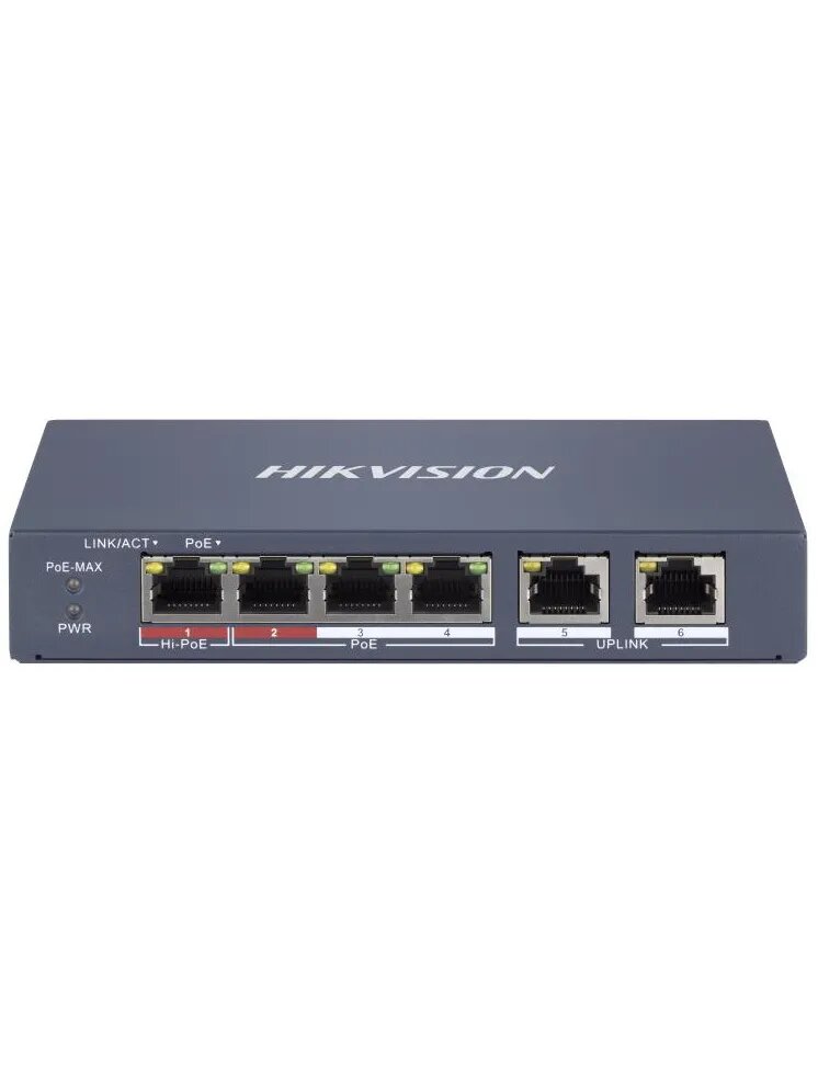 Коммутатор управляемый HIKVISION DS-3E1106HP-EI 4x100Мбит/с