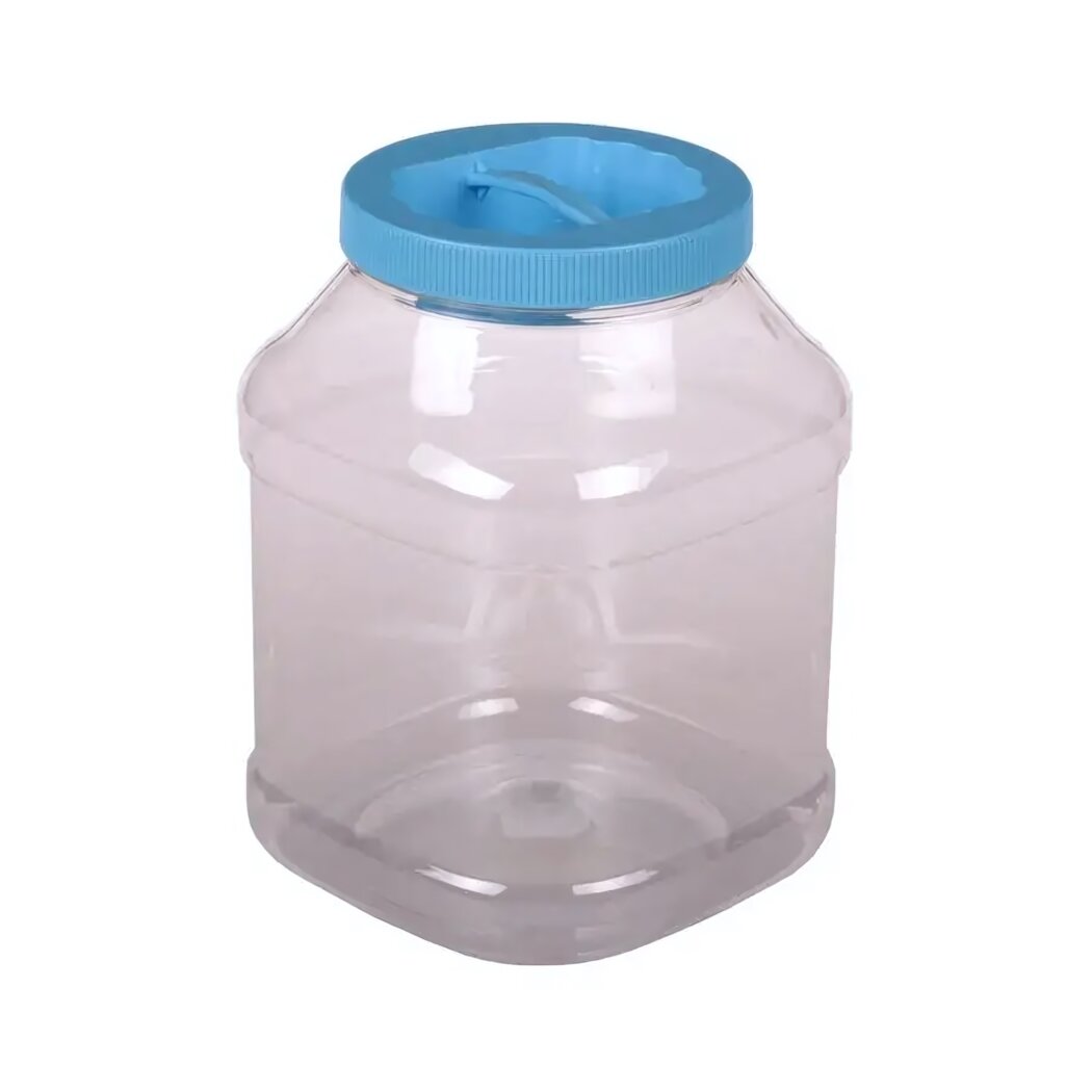 Контейнер универсальный герметичный 3л ПЭТ прямоугольный прозрачный корпус/синяя крышка