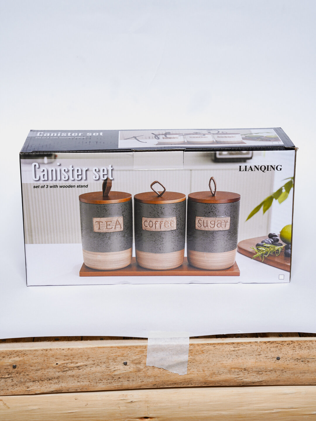 Набор для специй, подвесной, металл/акрил, 3 предмета, серый/белый — фото 1