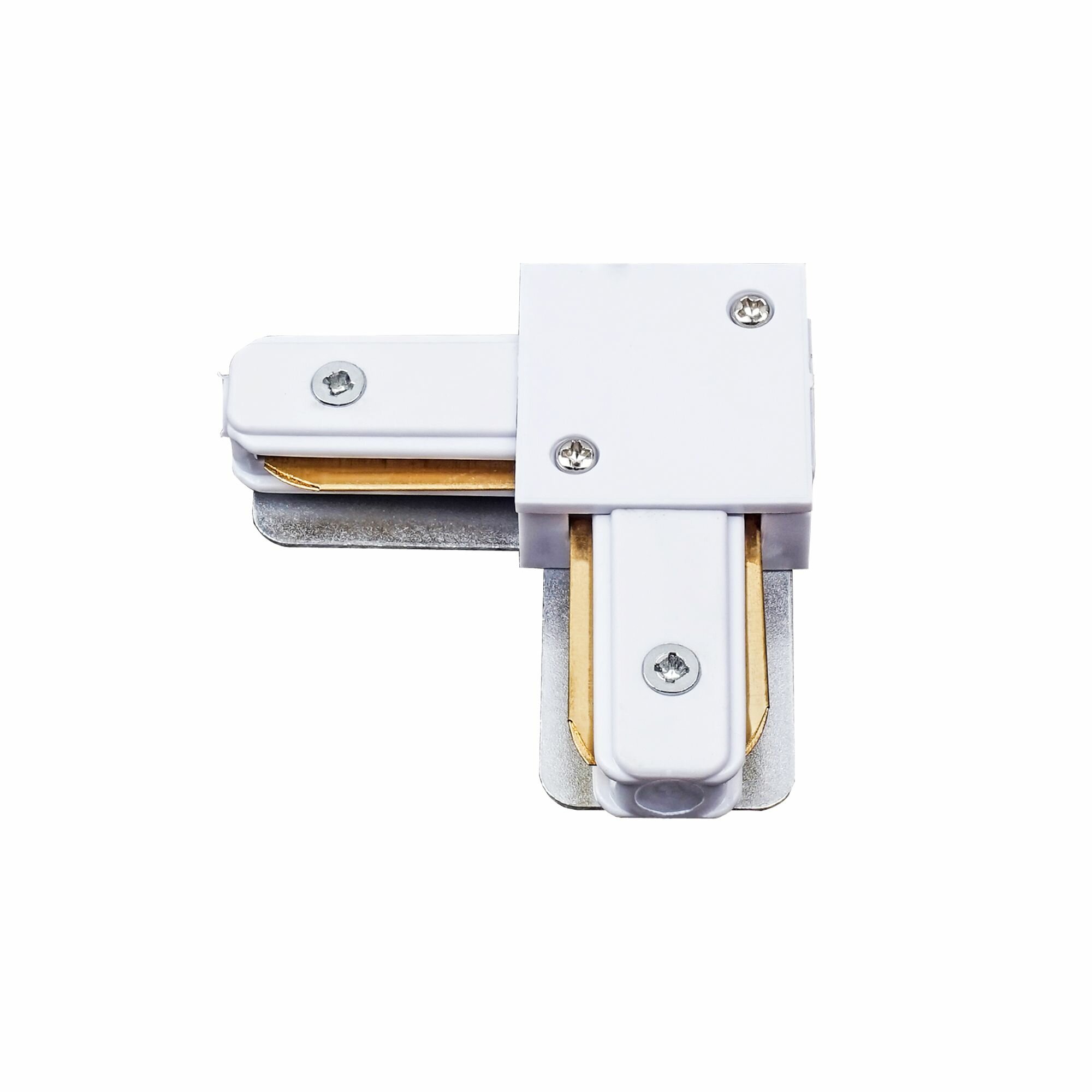 Соединитель/коннектор L-образный (угловой) для однофазного шинопровода белый IP20  Volpe