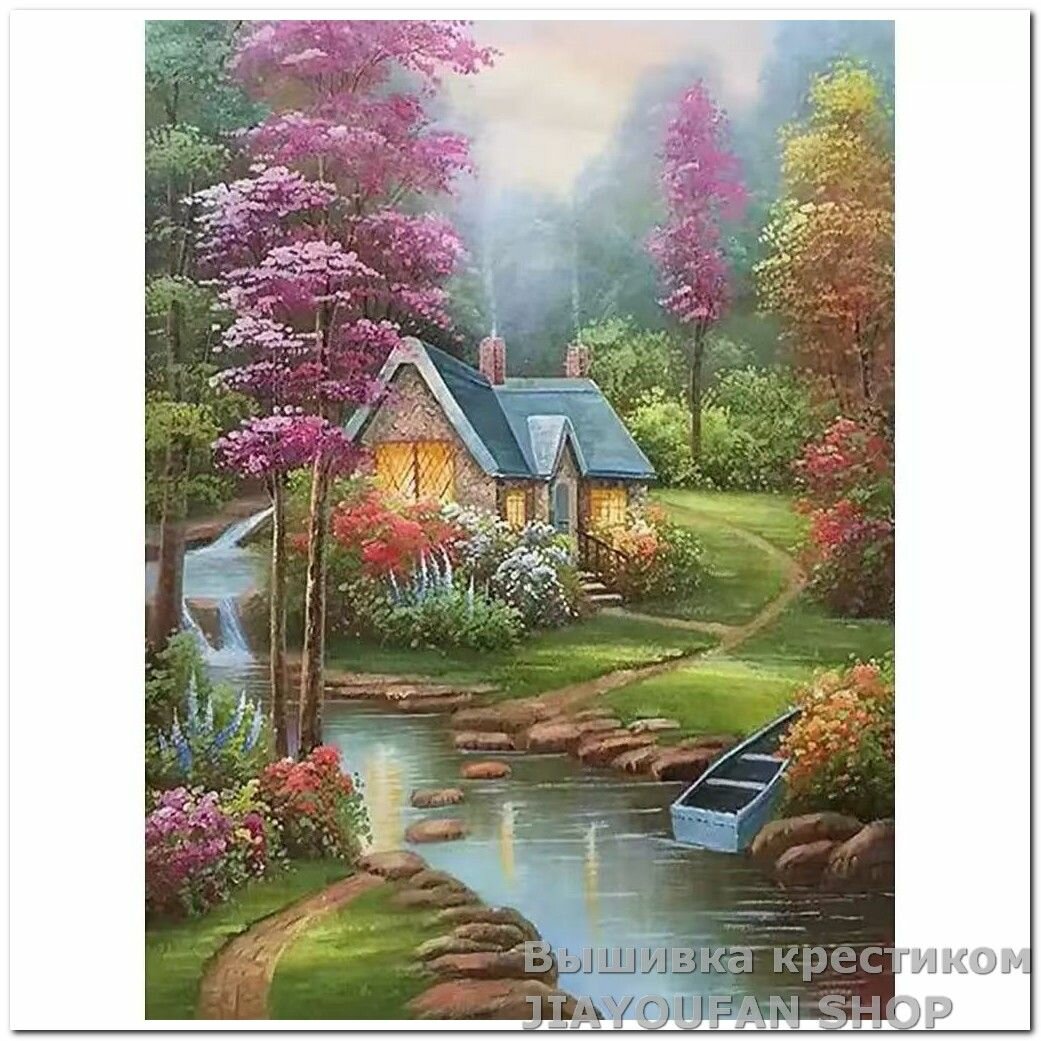 Набор для вышивания крестом 14CT канва 50x60 см / готовая вышивка 40x50 см