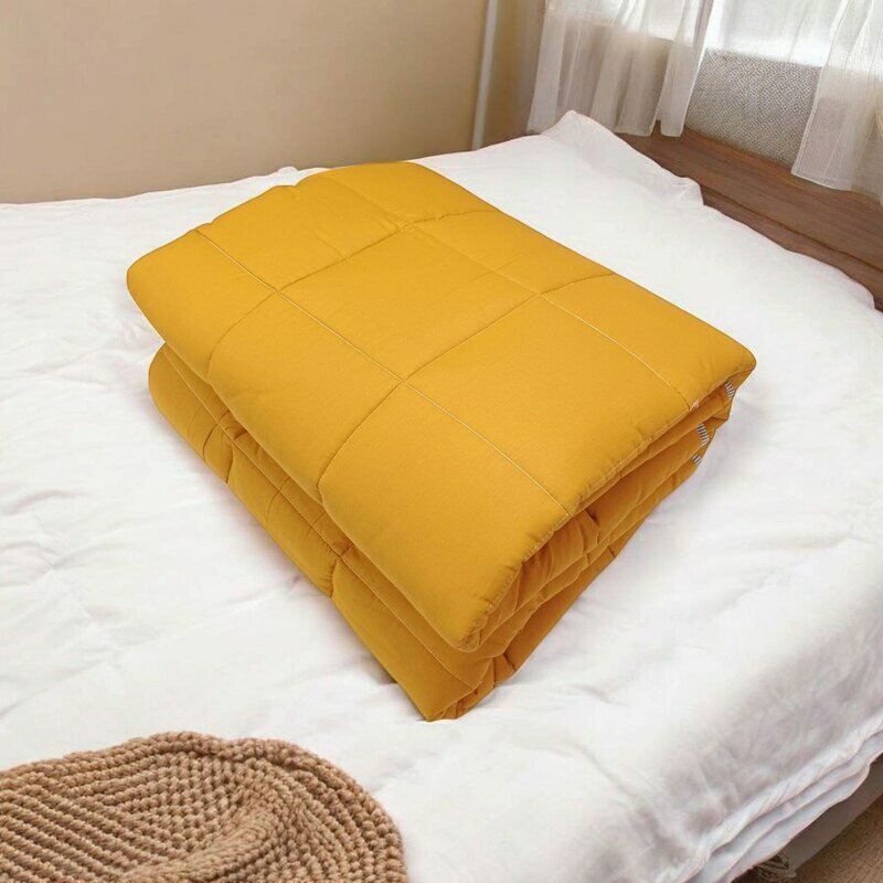Одеяло LINENS, 2 спальное 195х215 см, стеганое, гипоаллергенное, оранжевое