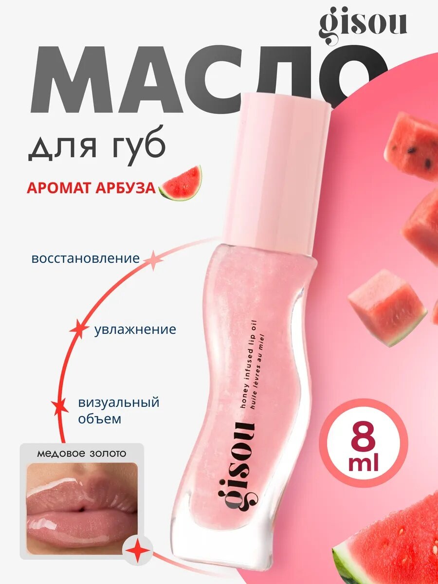 Блеск для губ Gisou Honey Water melon shugar