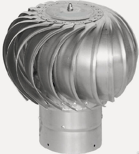 Изображение товара Турбодефлектор ТД-100 оцинкованный металл ТД-100ц для усиления тяги в вентиляционных и дымоходных каналах