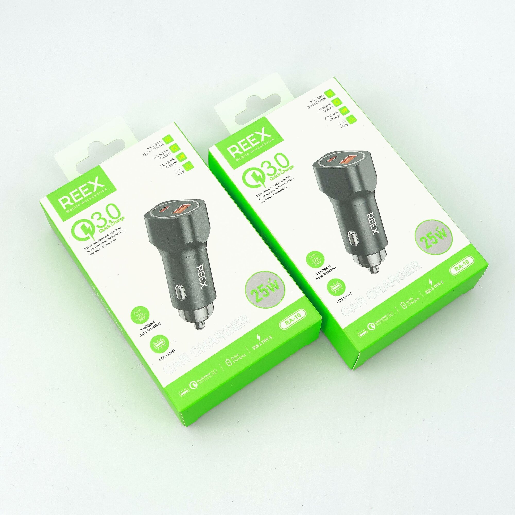 Автомобильное ЗУ REEX RA-10 для прикуривателя, USB, черное, универсальное, надежное
