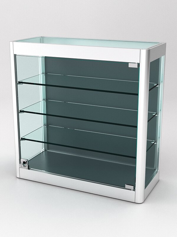 Витрина из профиля настенная "вайб ИКС" №4-3П-ДСП-220 (задняя стенка ДСП) Темно-серый U2601