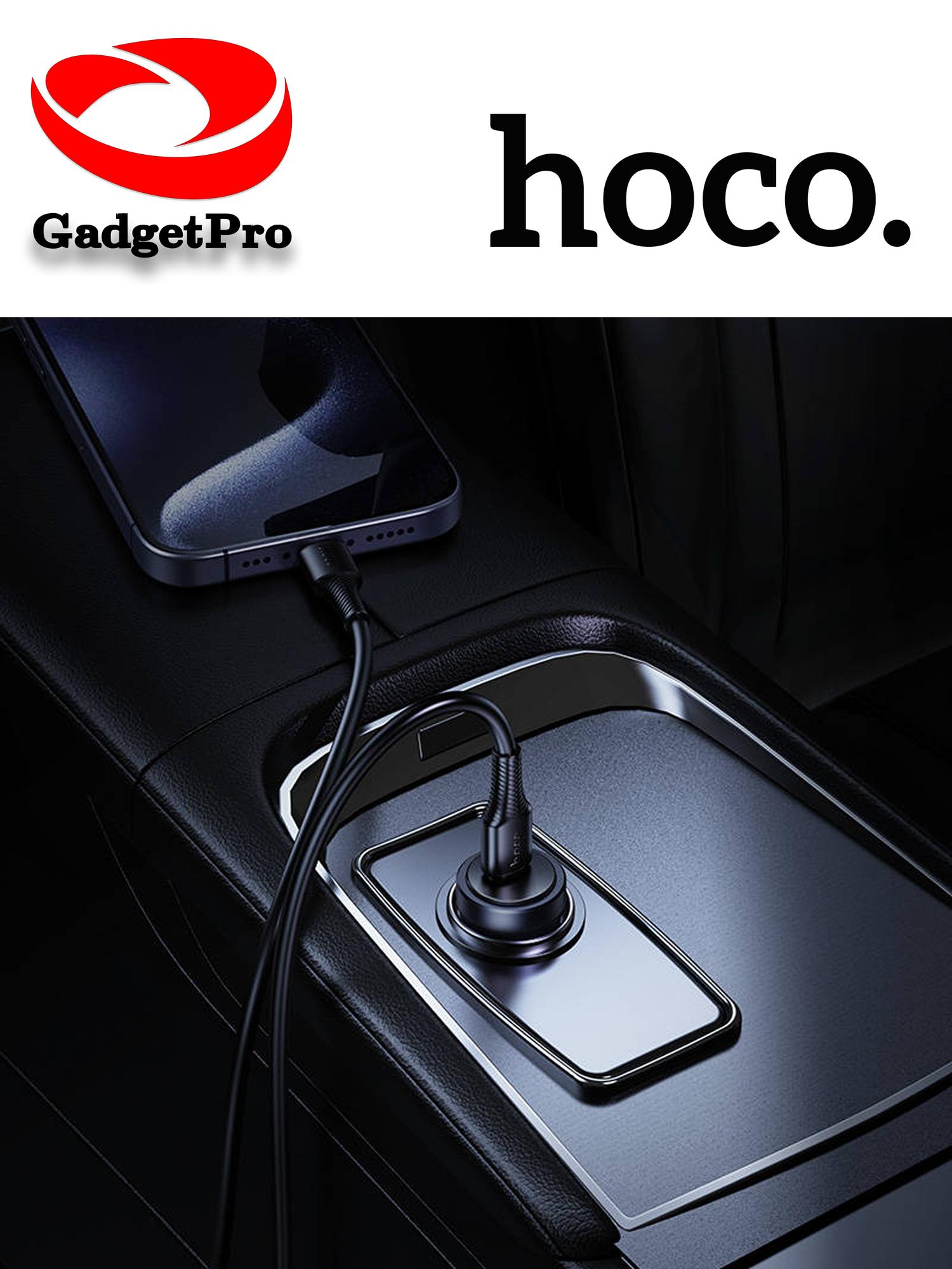 Автомобильное зарядное устройство Hoco Z62A USB-C 30W: быстрая зарядка, черный цвет, кабель Type C - Type C