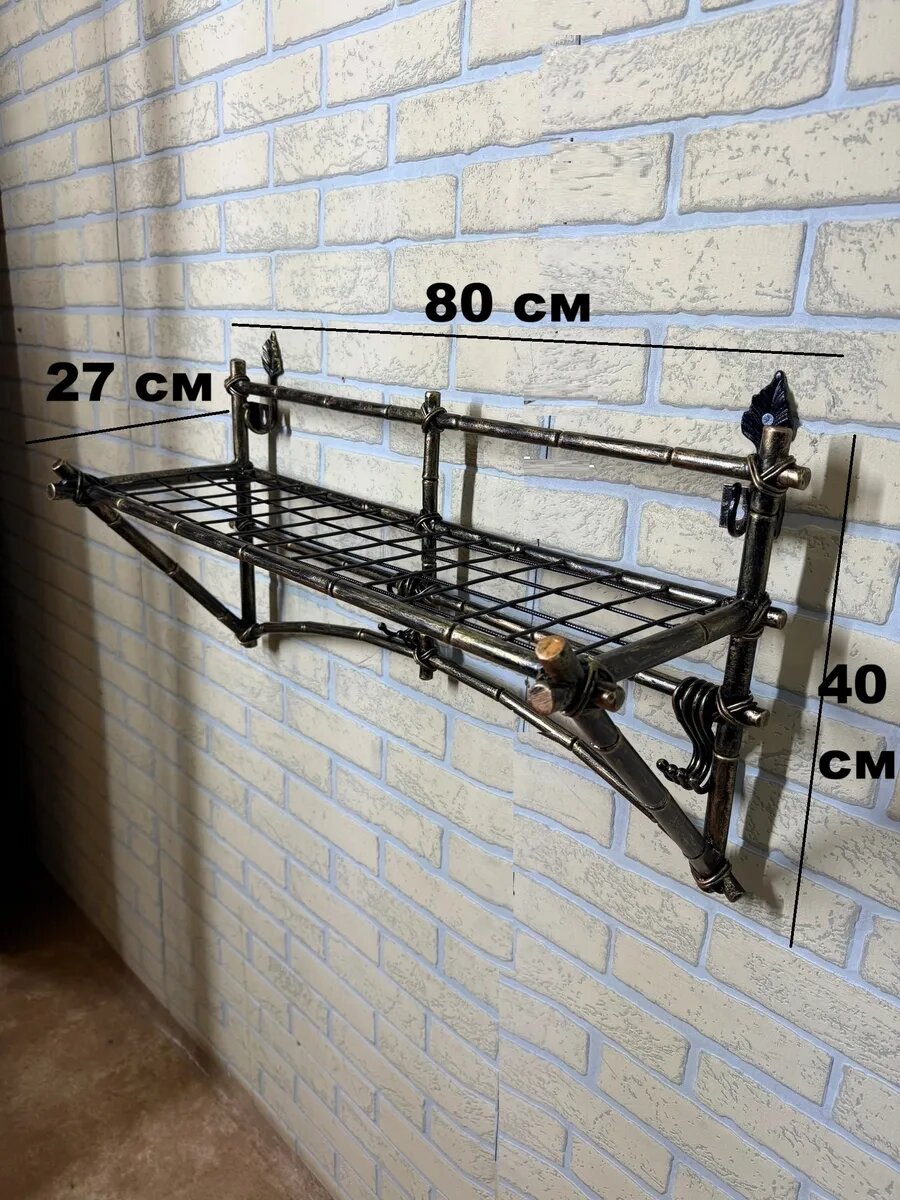 Вешалка настенная, кованая, Студия кованой мебели Нива, цвет черный/бронзовый — фото 1