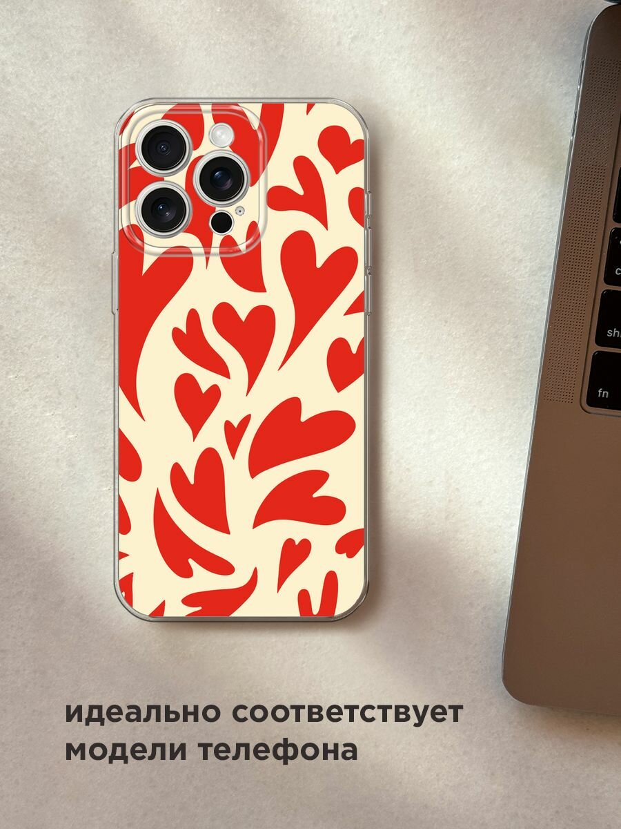 Чехол на Apple iPhone 15 Pro Max / Айфон 15 Про Макс с принтом "Crazy hearts 1 - 14 февраля" — фото 1