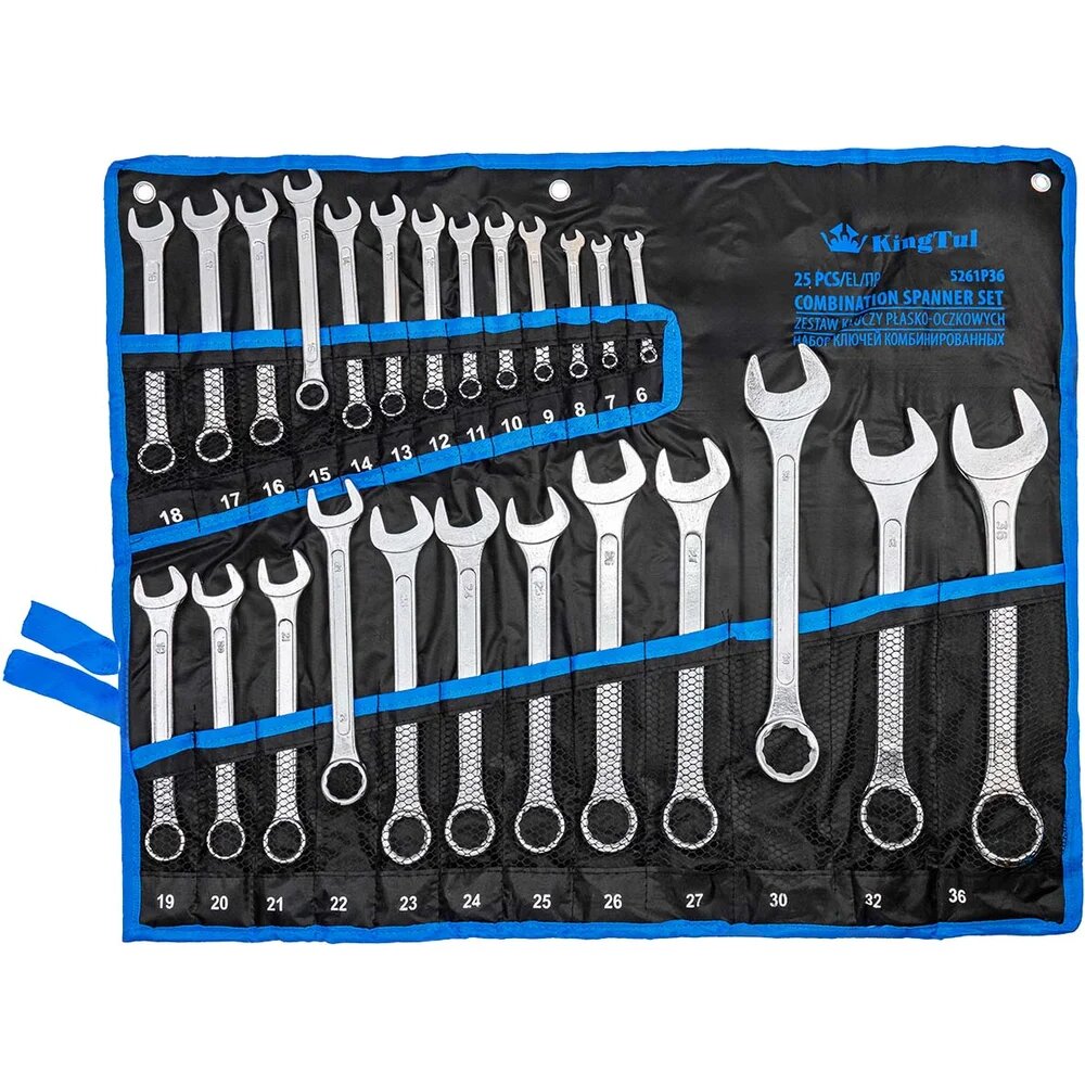 KingTul Набор ключей комбинированных 25 предметов KT-5261P36(62625)