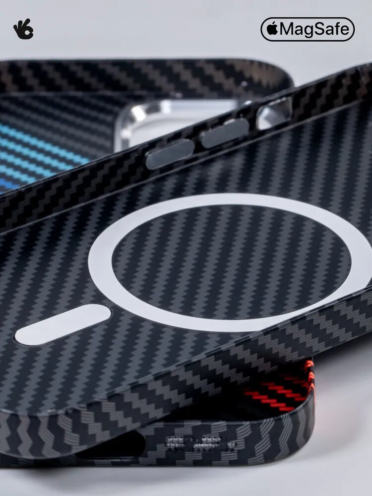 Чехол, для iPhone 13 Pro карбоновый, Classic, originalniy karbon — фото 1