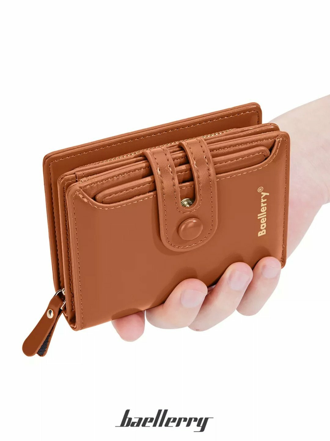 Кошелек baellerry, фактура лаковая, brown — фото 1