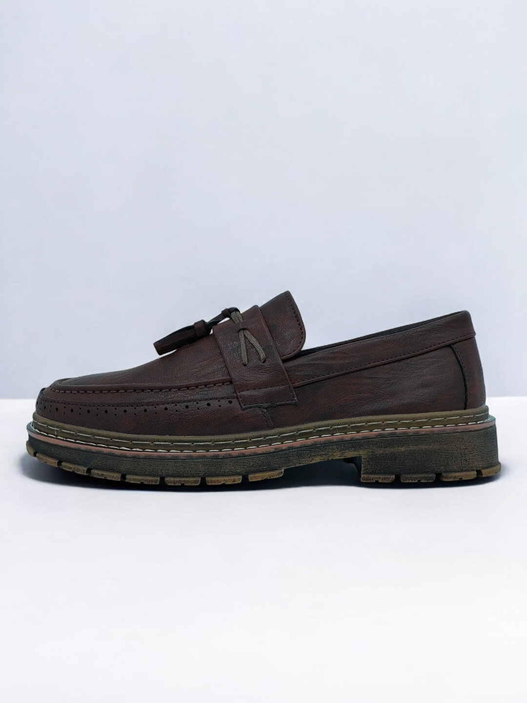 Лоферы  Туфли мужские Solid Step, из экокожи, водонепроницаемые, размер 38 39 40 41 42 43, коричневый