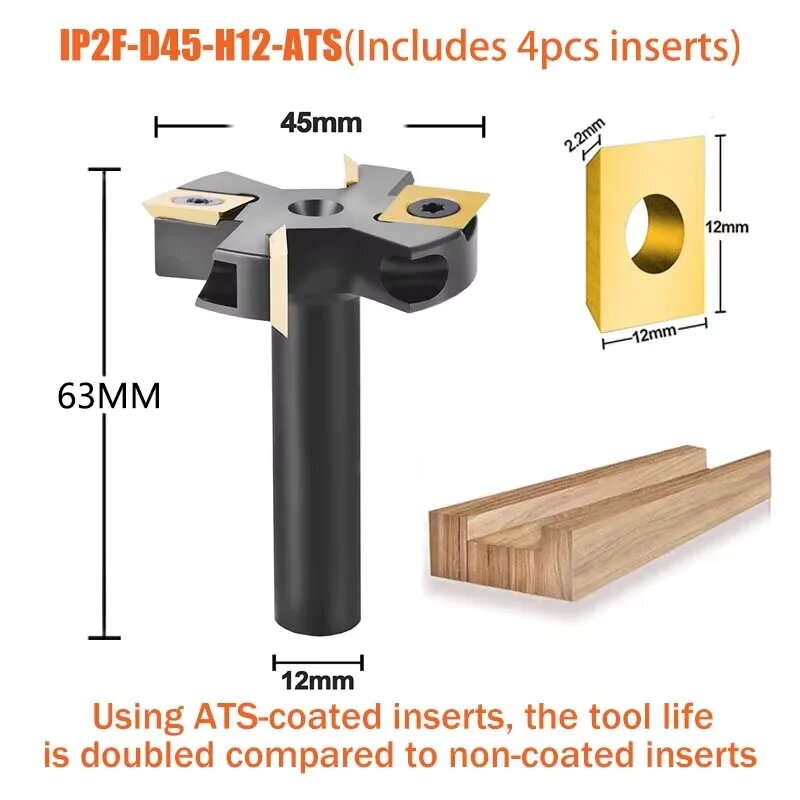 Dreanique IP2F строгальный станок по дереву 45X12 мм хвостовик спойлера фреза для поверхности вставка твердосплавная пластина IP2F-D45-H12-ATS