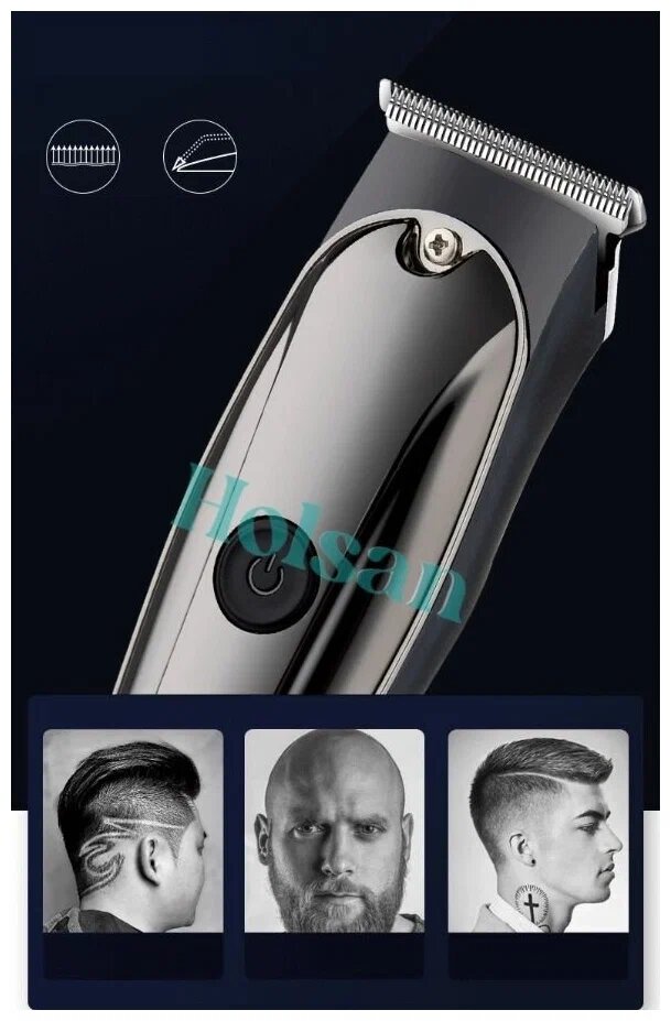 Триммер для волос Cronier CR-839, нержавеющая сталь, ABS-пластик, 2 скорости, 3 насадки — фото 1