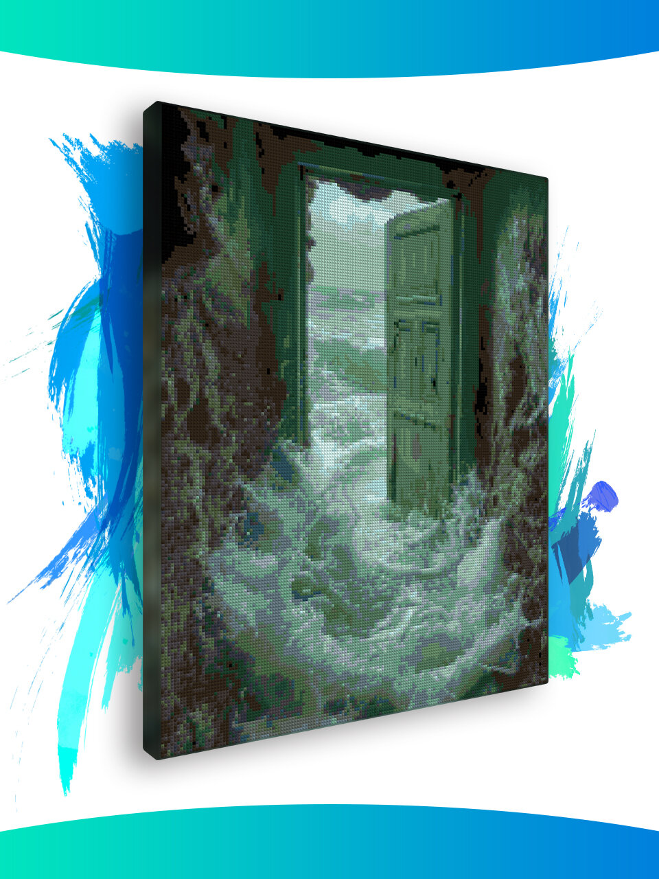 Алмазная мозаика на подрамнике - вышивка Море за дверью 40 х 50 см