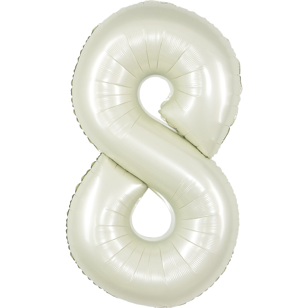 Воздушный шар цифра 8 Белый песок 102 см