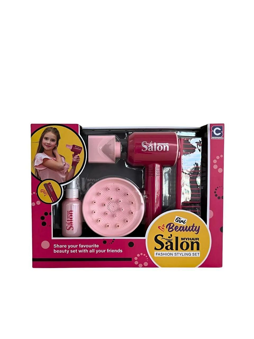 Набор для юного парикмахера, детский набор с феном и насадками