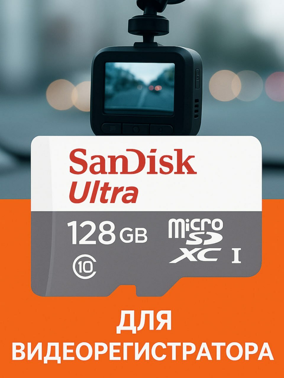 SanDisk Ultra 128 ГБ, Micro флешка для хранения данных высокой скорости