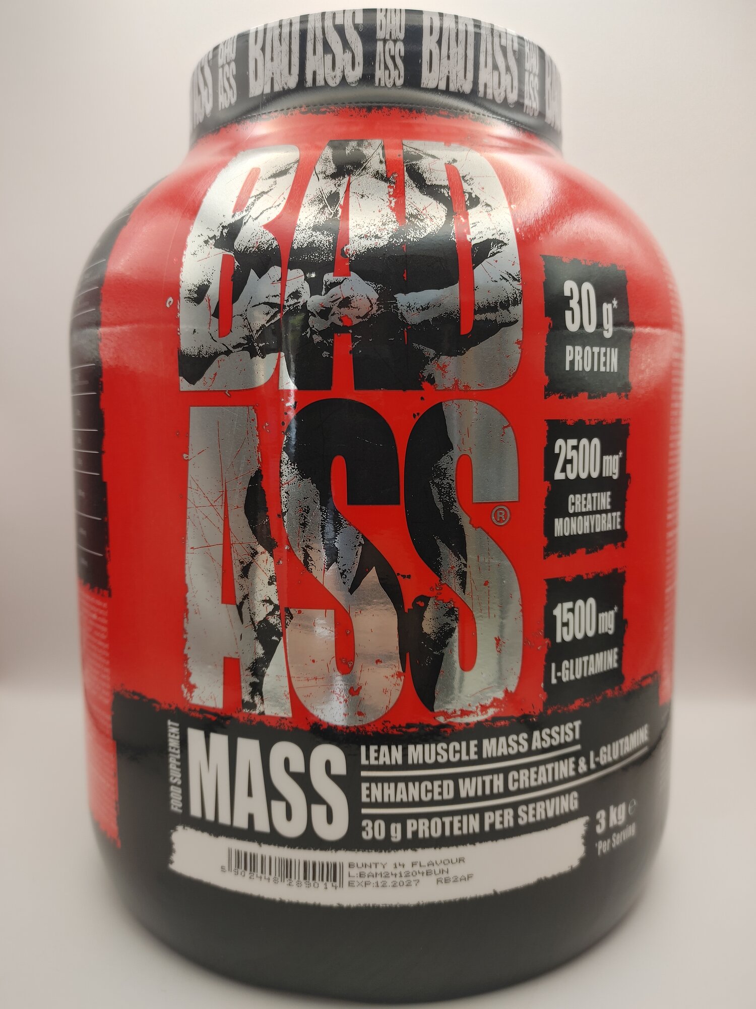 Гейнер Bad Ass Mass, для набора веса, с креатином, БЦАА и Л-глютамином — фото 1