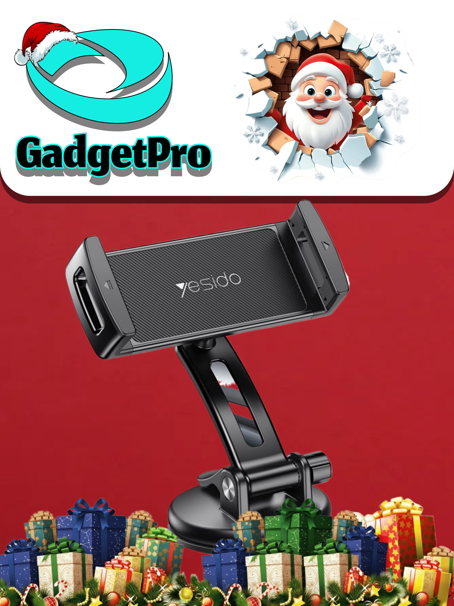 Автомобильный держатель Yesido C171 для телефонов и планшетов 4.7-12 дюймов: надежный держатель в авто